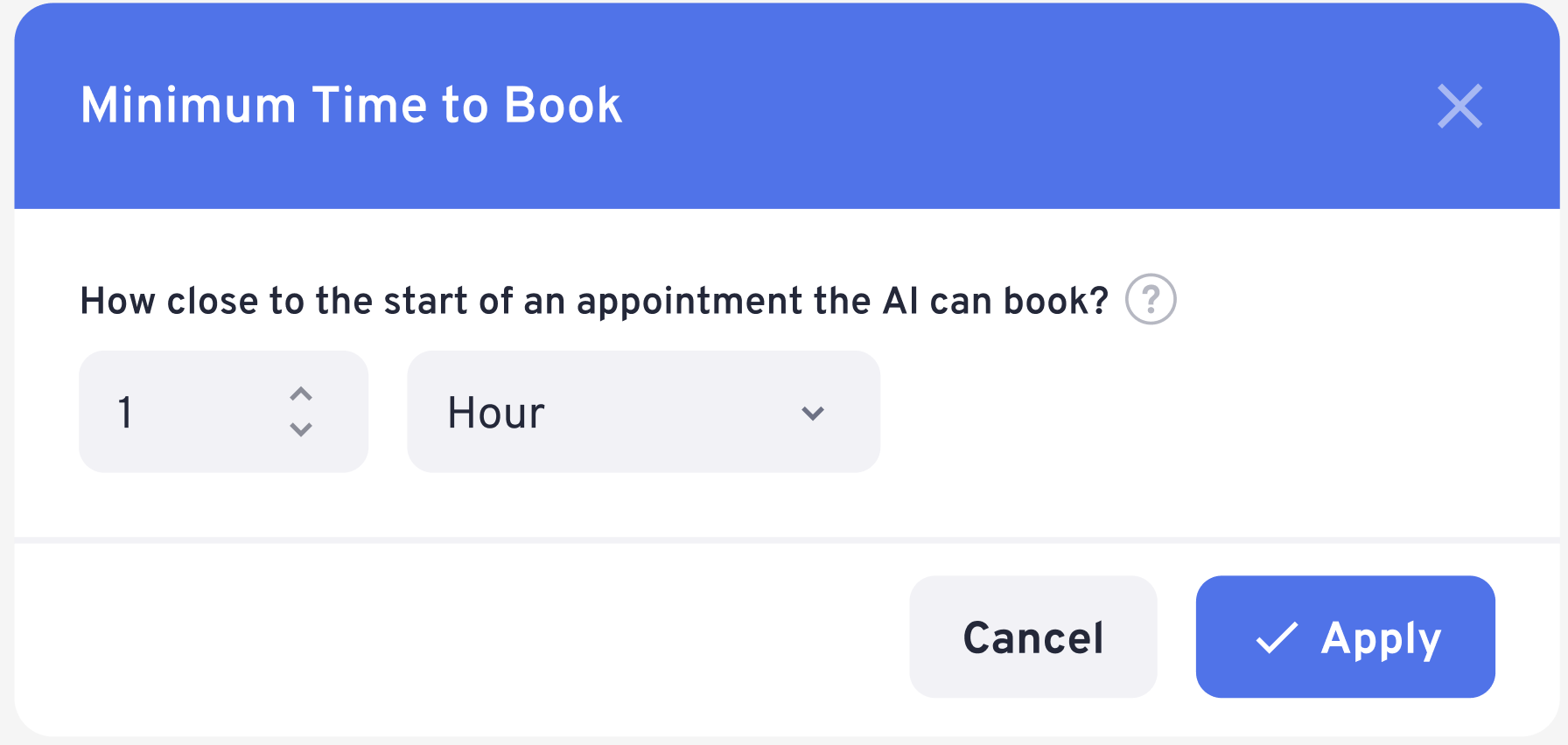 Configuring Minimum Time to Book